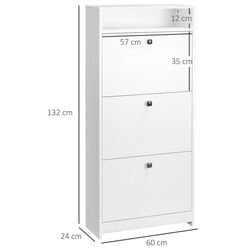 Тумба для обуви Homcom 833-415WT 60x24x132 cm (White) Thumb