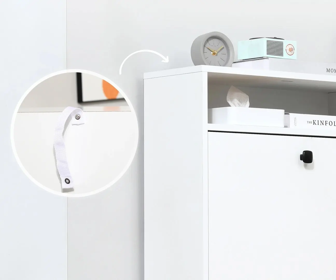 Тумба для обуви Homcom 833-415WT 60x24x132 cm (White) - 6