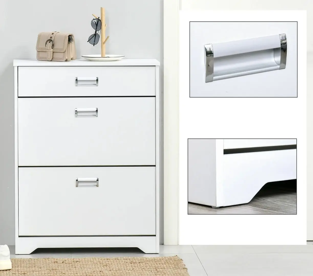 Tumba pentru incaltaminte Homcom 837-141 70x29x92 cm (White)