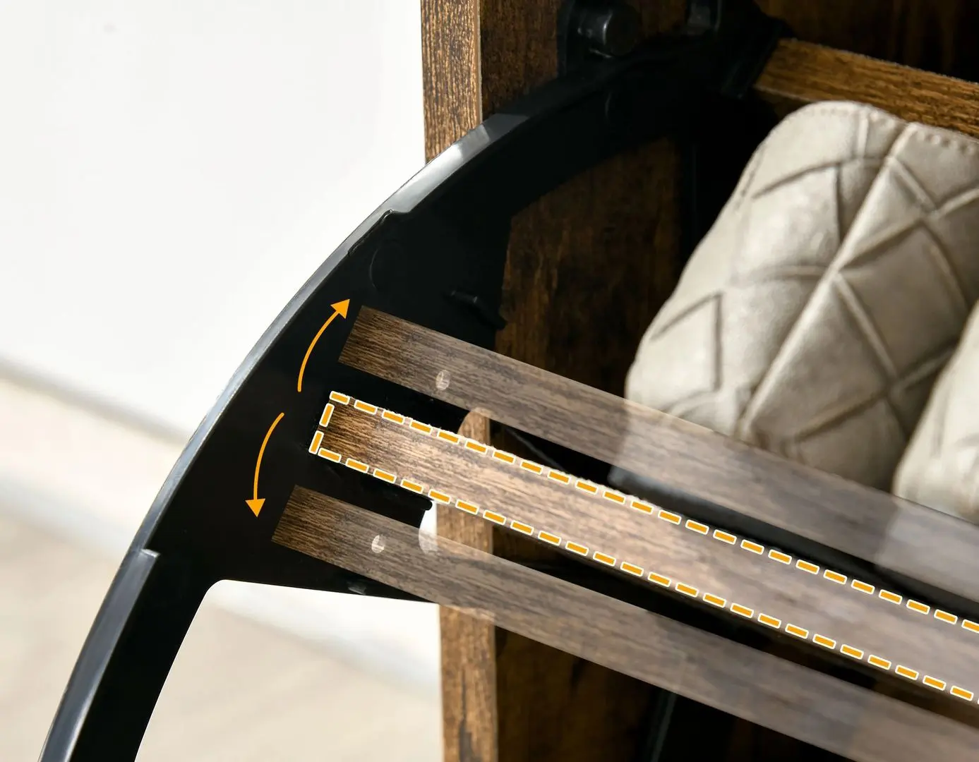 Тумба для обуви Homcom 837-157 62x26x117 cm (Rustic Brown) - 6