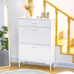 Tumba pentru incaltaminte Homcom 837-233WT 75x26x110 cm (White)