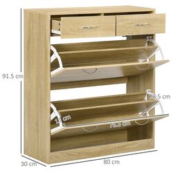 Tumba pentru incaltaminte Homcom 837-327V00AK 80x30x91 cm (Oak) Thumb