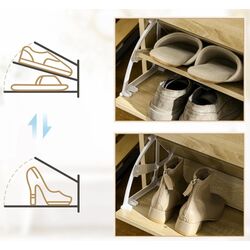 Tumba pentru incaltaminte Homcom 837-327V00AK 80x30x91 cm (Oak) Thumb