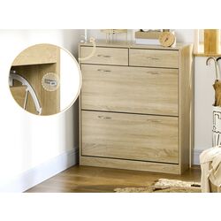 Tumba pentru incaltaminte Homcom 837-327V00AK 80x30x91 cm (Oak) Thumb