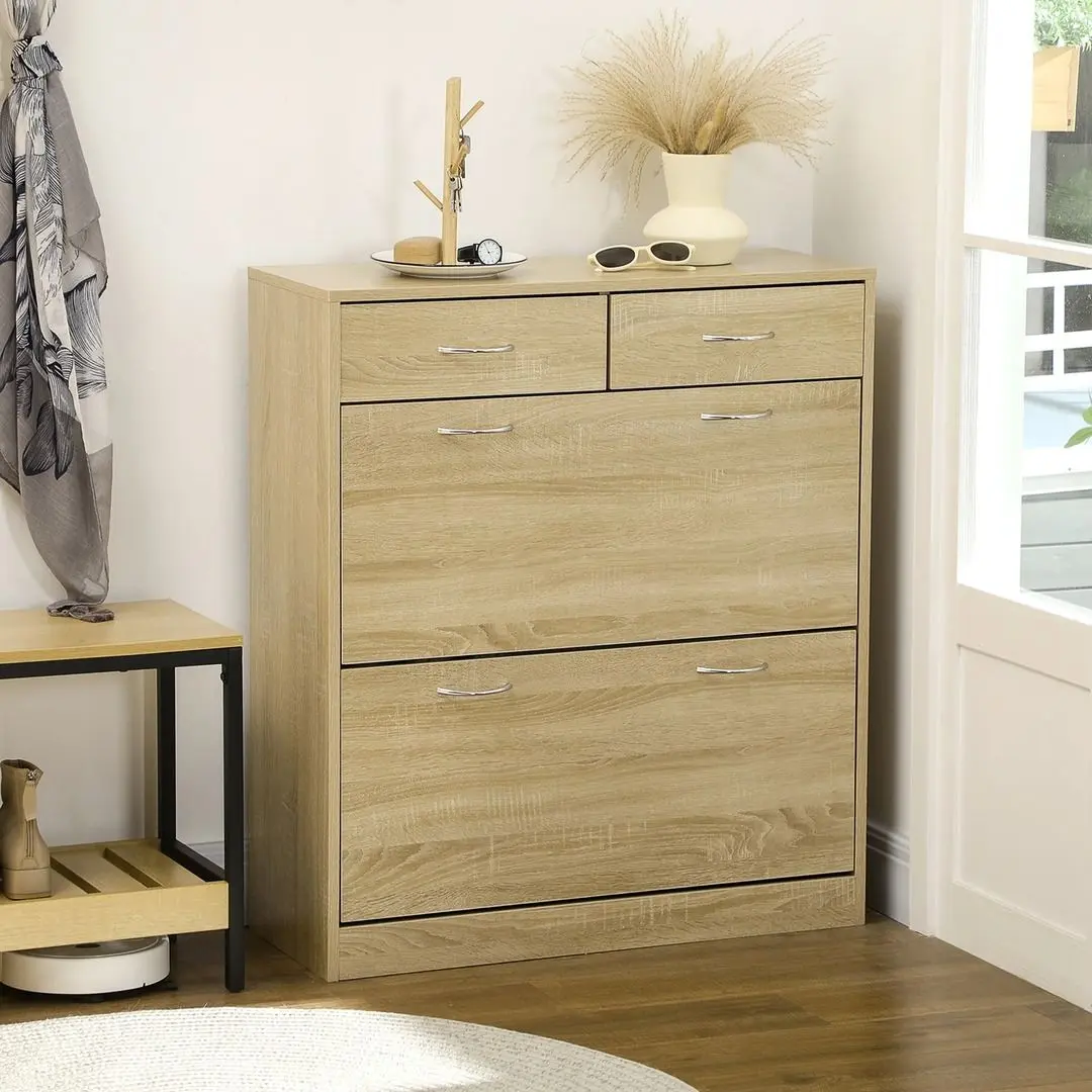 Tumba pentru incaltaminte Homcom 837-327V00AK 80x30x91 cm (Oak)