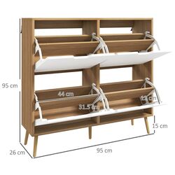 Тумба для обуви Homcom 837-394V80ND 95x26 cm (White/Natural Oak) Thumb