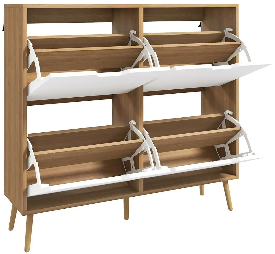 Тумба для обуви Homcom 837-394V80ND 95x26 cm (White/Natural Oak) - 3