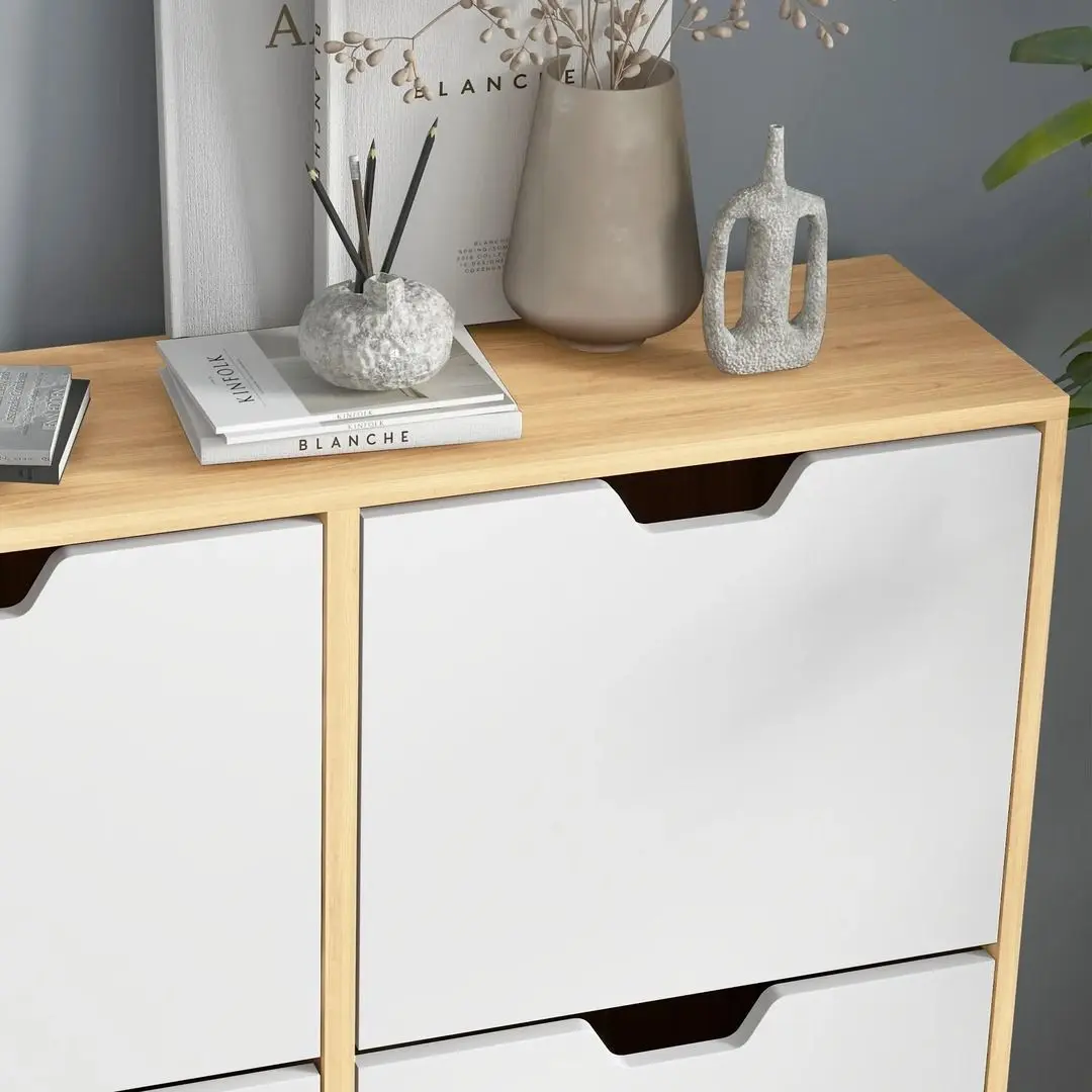 Тумба для обуви Homcom 837-394V80ND 95x26 cm (White/Natural Oak) - 8