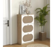 Тумба для обуви Homcom 837-404V00AK 60x24x115 cm (White/Oak)