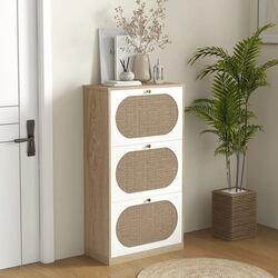 Tumba pentru incaltaminte Homcom 837-404V00AK 60x24x115 cm (White/Oak)