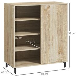 Tumba pentru incaltaminte Homcom 837-426V00ND 80x40x93 cm (Natural Oak) Thumb