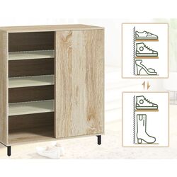 Tumba pentru incaltaminte Homcom 837-426V00ND 80x40x93 cm (Natural Oak) Thumb