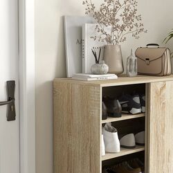 Tumba pentru incaltaminte Homcom 837-426V00ND 80x40x93 cm (Natural Oak) Thumb