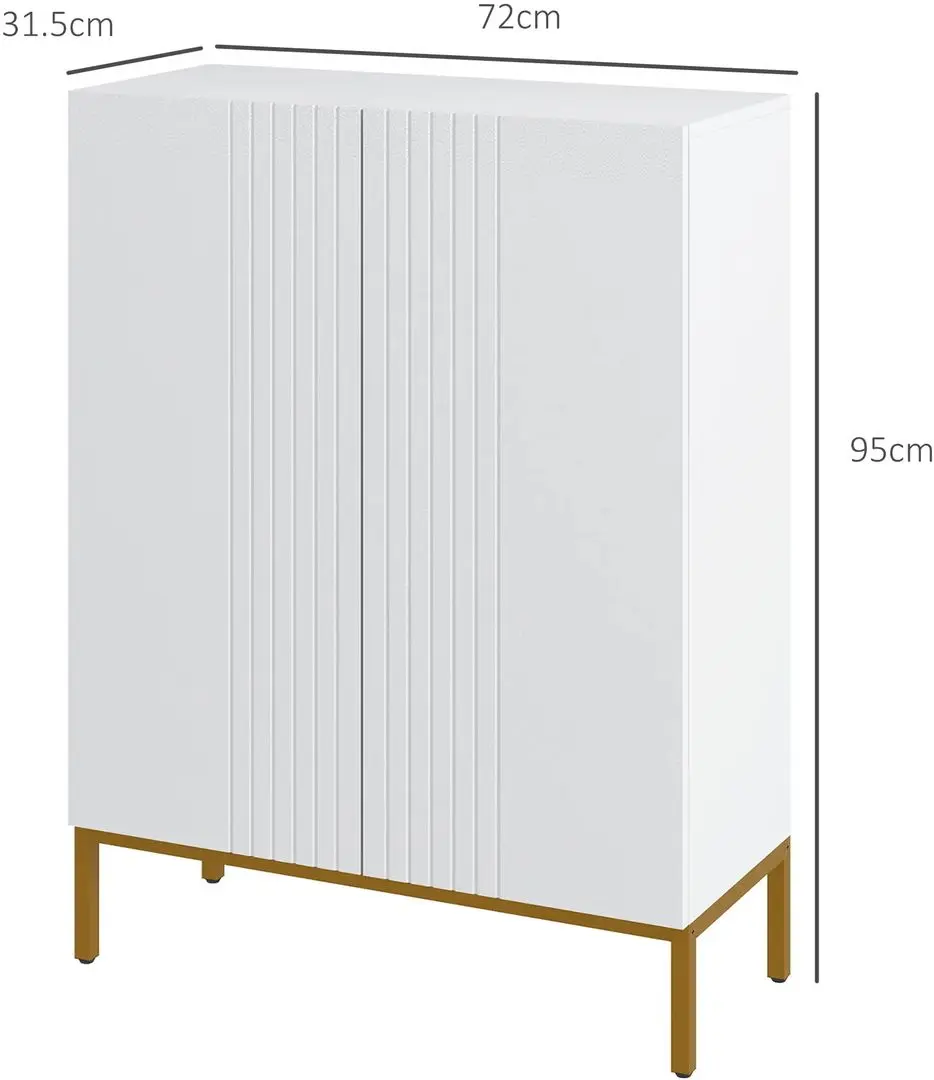 Tumba pentru incaltaminte Homcom 837-470V80WT 95x72x31 cm (White) - 3