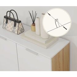 Tumba pentru incaltaminte Homcom 837-472V81WT 76x31x95 cm (White Gloss/Natural Oak) Thumb