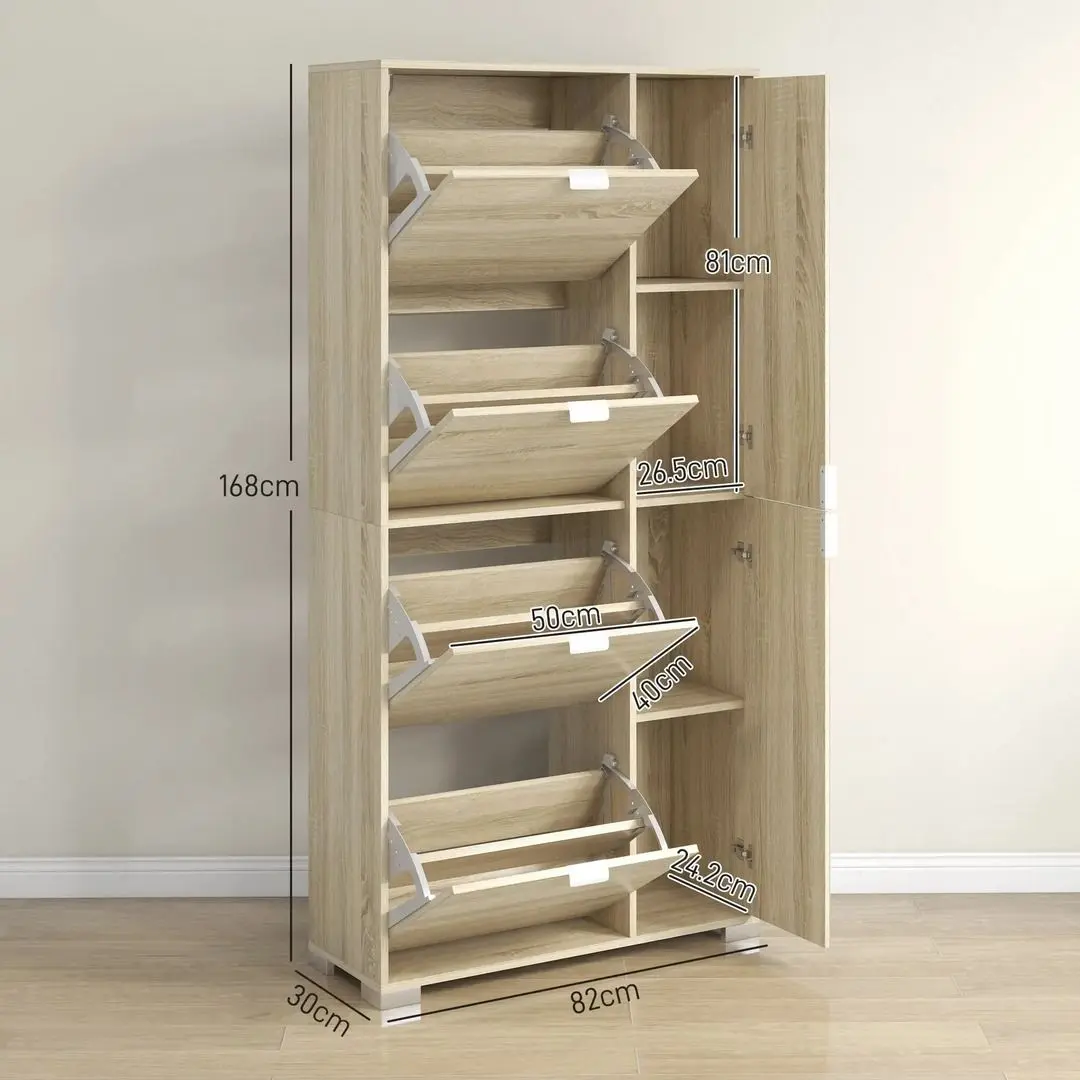 Тумба для обуви Homcom 837-488V00AK 82x30x168 cm (Oak) - 2