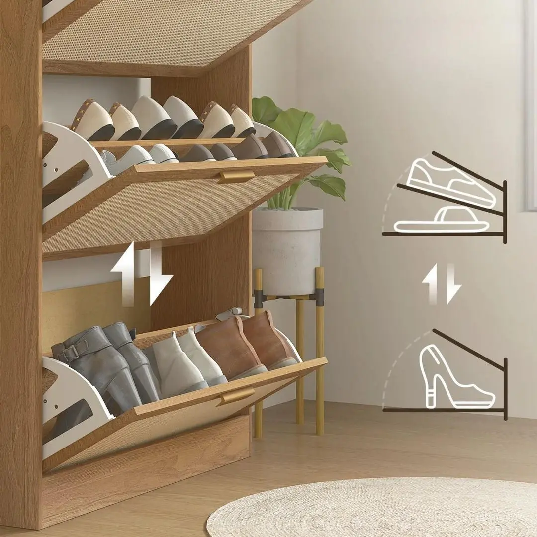 Tumba pentru incaltaminte Homcom 837-496V00BN 80x25x120 cm (Brown) - 5