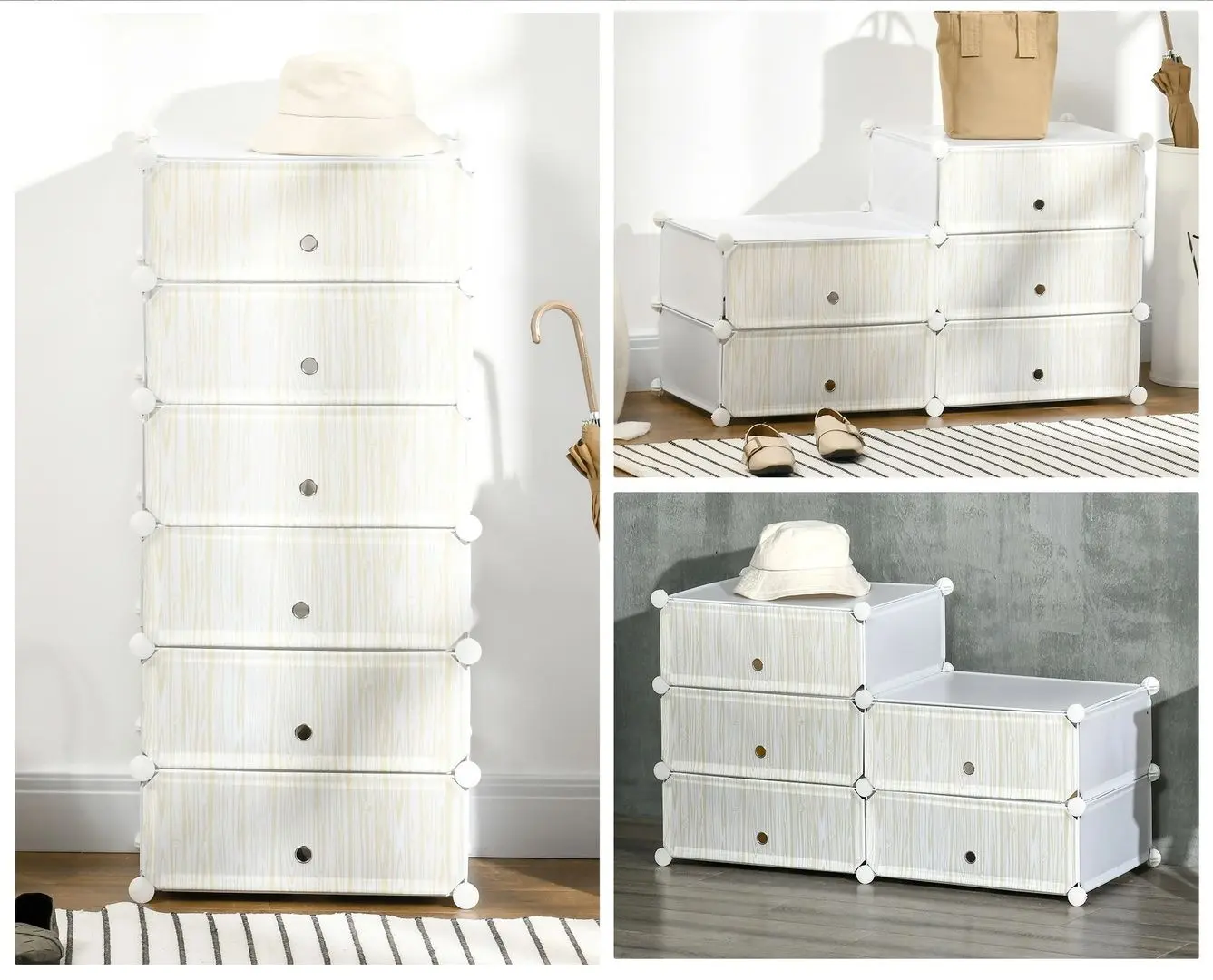 Тумба для обуви Homcom 850-172WT 49x36x108 cm (White)