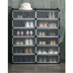 Тумба для обуви Homcom 850-183 94x108x37 cm (Black/White) Thumb