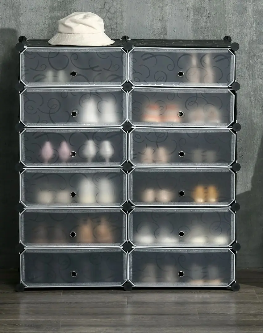 Тумба для обуви Homcom 850-183 94x108x37 cm (Black/White)