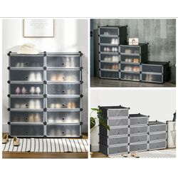 Тумба для обуви Homcom 850-183 94x108x37 cm (Black/White) Thumb