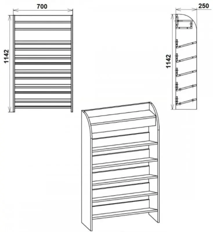 Etajera pentru incaltaminte Ideal Mobila TC 09 (Sonoma Oak)