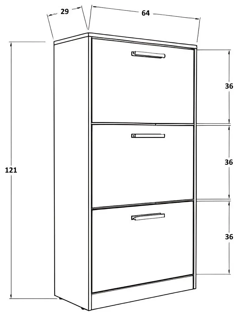 Tumba pentru incaltaminte Ideal Mobila Lino 3D (White)
