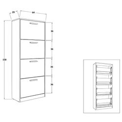 Tumba pentru incaltaminte Ideal Mobila Lino 4D (White) Thumb