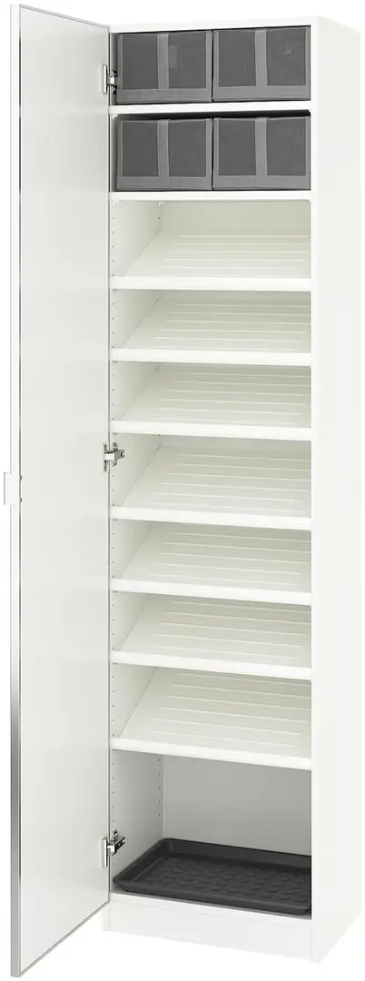 Penal pentru incaltaminte Ikea Pax/Aheim rafturi/cutii/oglinda 50x38x201 (Alb)