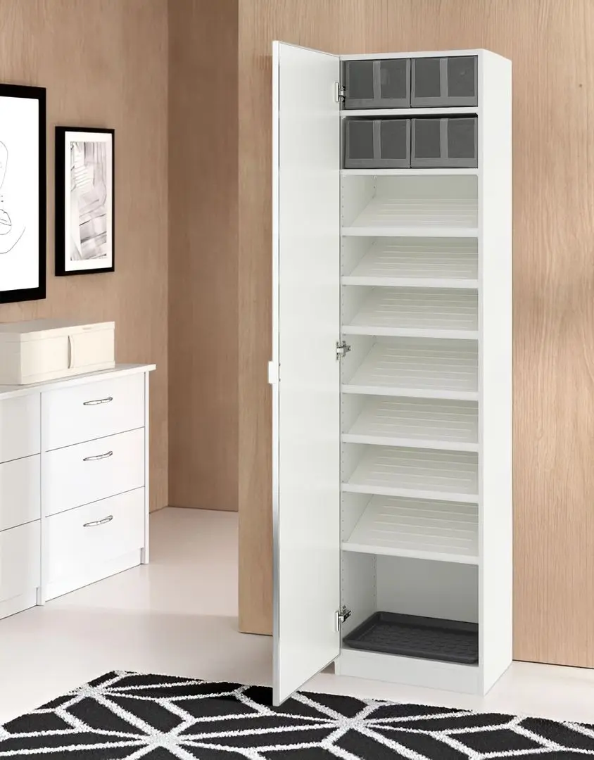 Penal pentru incaltaminte Ikea Pax/Aheim rafturi/cutii/oglinda 50x38x201 (Alb)