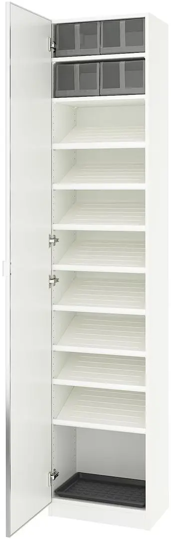 Penal pentru incaltaminte Ikea Pax/Aheim rafturi/cutii/oglinda 50x38x236 (Alb)
