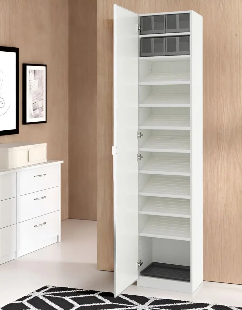 Penal pentru incaltaminte Ikea Pax/Aheim rafturi/cutii/oglinda 50x38x236 (Alb)