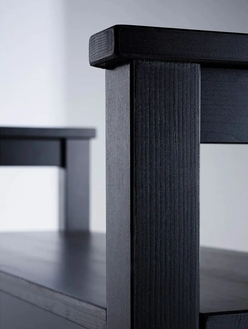 Etajera pentru incaltaminte Ikea Hemnes 85x32 (Negru-maro)