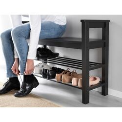 Etajera pentru incaltaminte Ikea Hemnes 85x32 (Negru-maro) Thumb