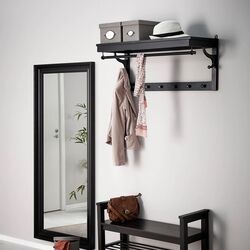 Etajera pentru incaltaminte Ikea Hemnes 85x32 (Negru-maro) Thumb