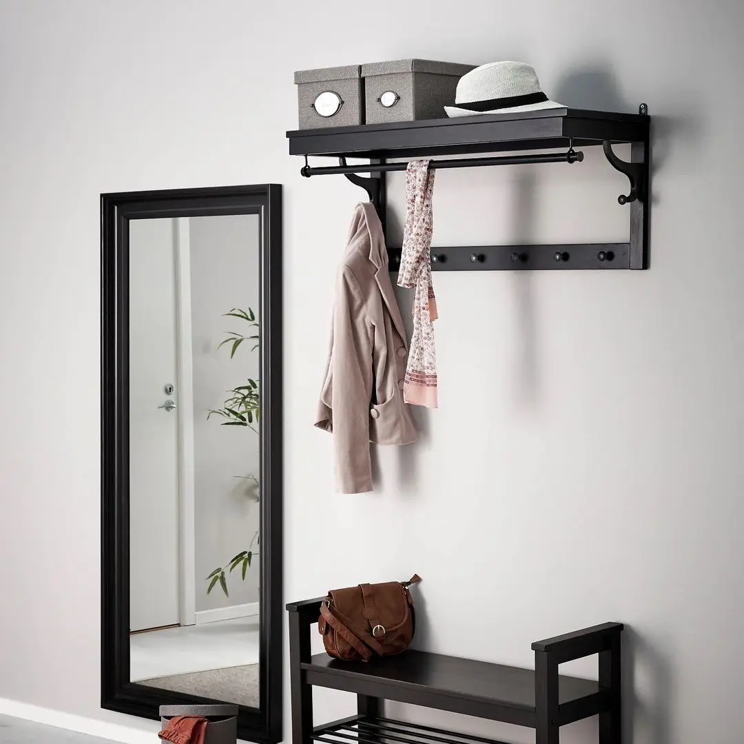 Etajera pentru incaltaminte Ikea Hemnes 85x32 (Negru-maro)