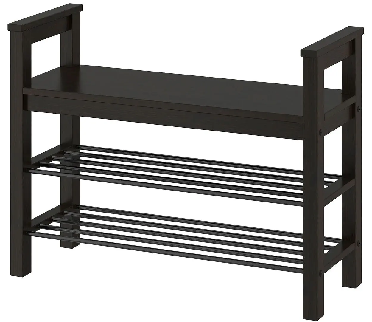 Etajera pentru incaltaminte Ikea Hemnes 85x32 (Negru-maro)