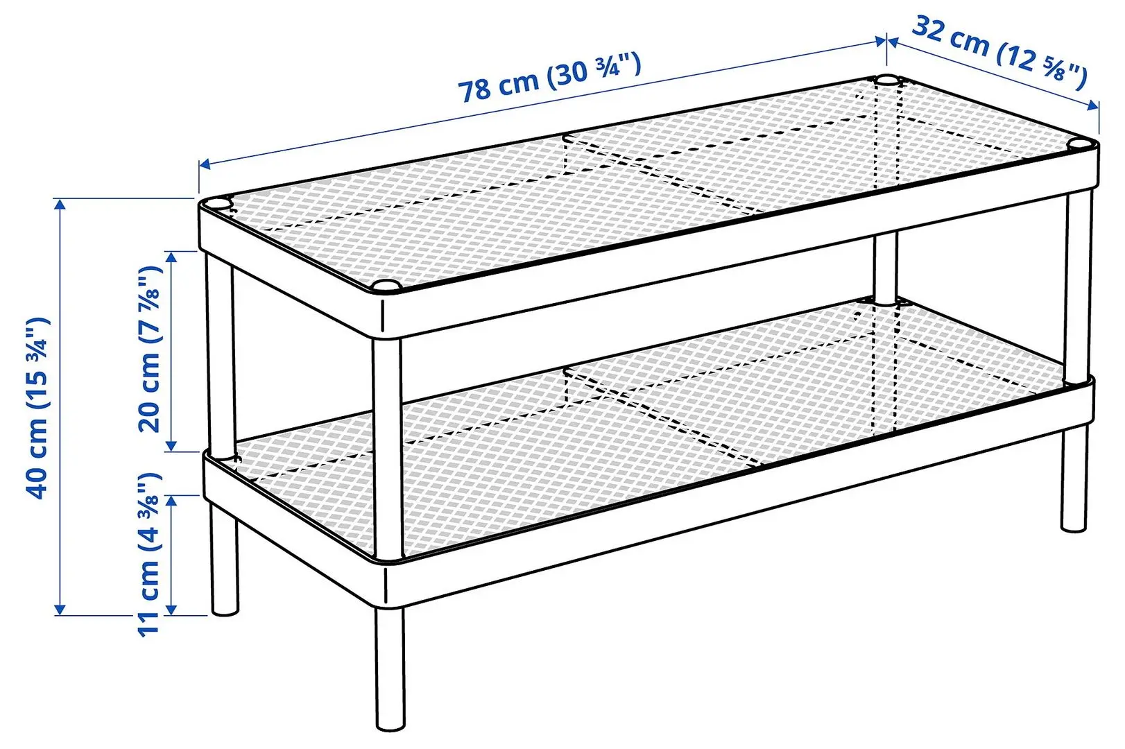 Etajera pentru incaltaminte Ikea Mackapar 78x32x40 (Alb)