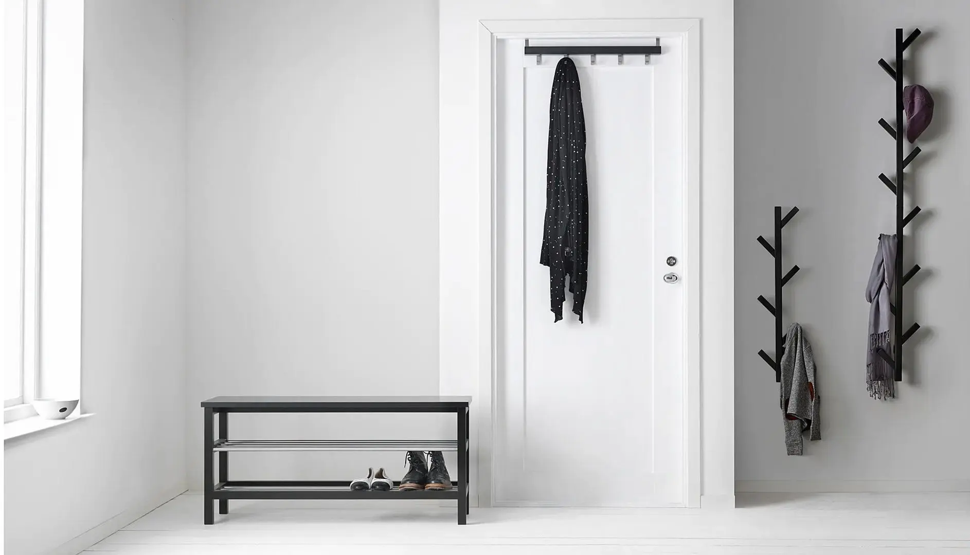 Стеллаж для обуви Ikea Tjusig 108x50 (Черный)