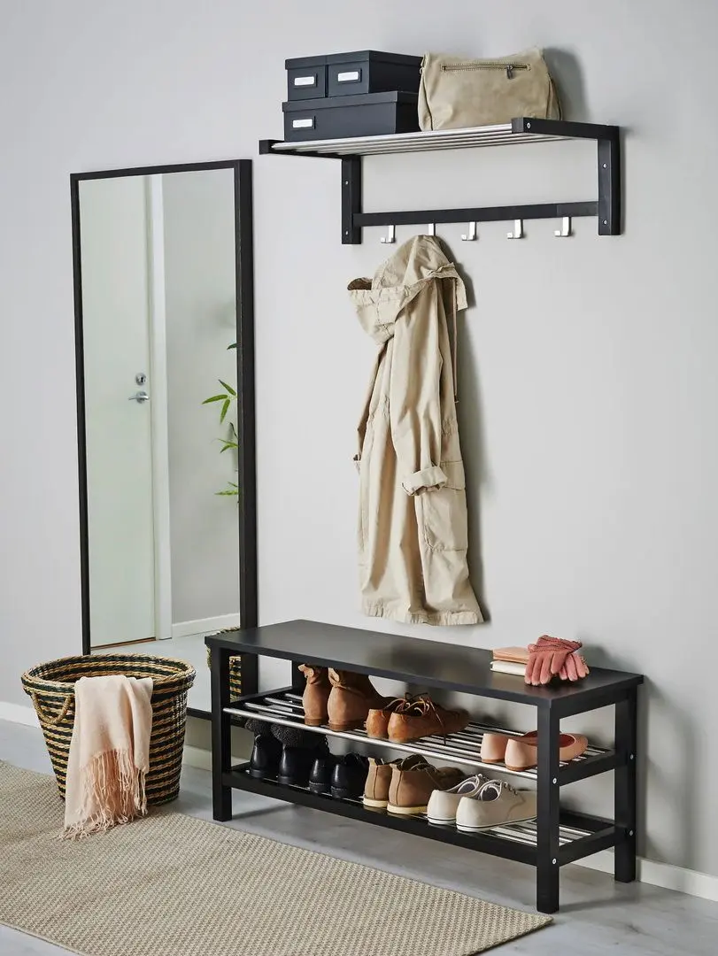 Стеллаж для обуви Ikea Tjusig 108x50 (Черный)