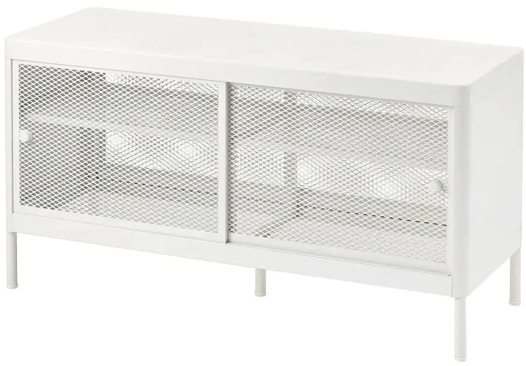 Tumba-bancheta pentru incaltaminte Ikea Mackapar usi glisante 100x37 (Alb)