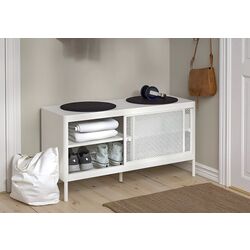 Tumba-bancheta pentru incaltaminte Ikea Mackapar usi glisante 100x37 (Alb)