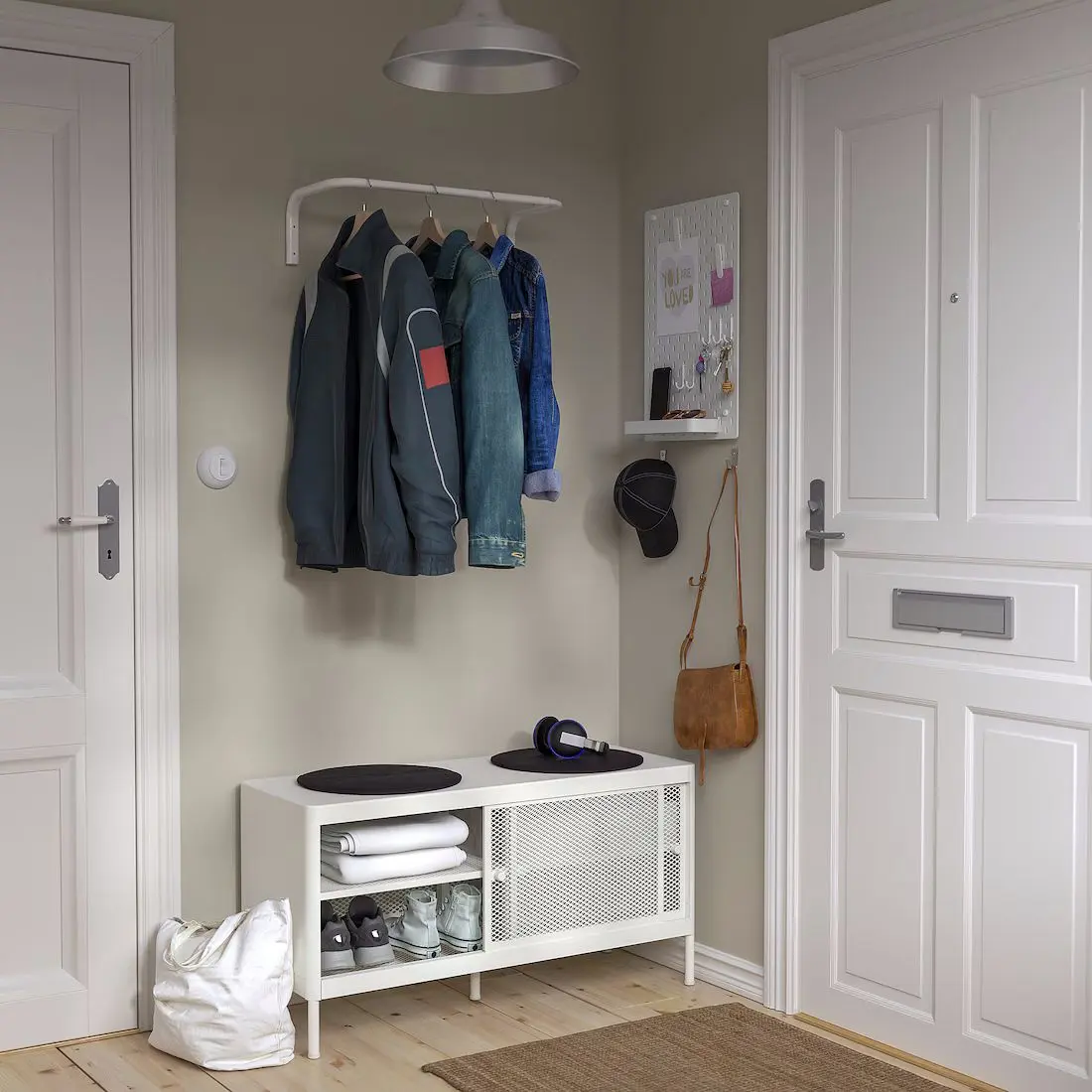 Tumba-bancheta pentru incaltaminte Ikea Mackapar usi glisante 100x37 (Alb)