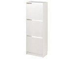 Tumba pentru incaltaminte Ikea Bissa 3 compartimente 49x28x135 (Alb)