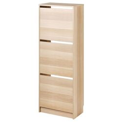 Tumba pentru incaltaminte Ikea Bissa 3 compartimente 49x28x135 (Aspect Stejar)