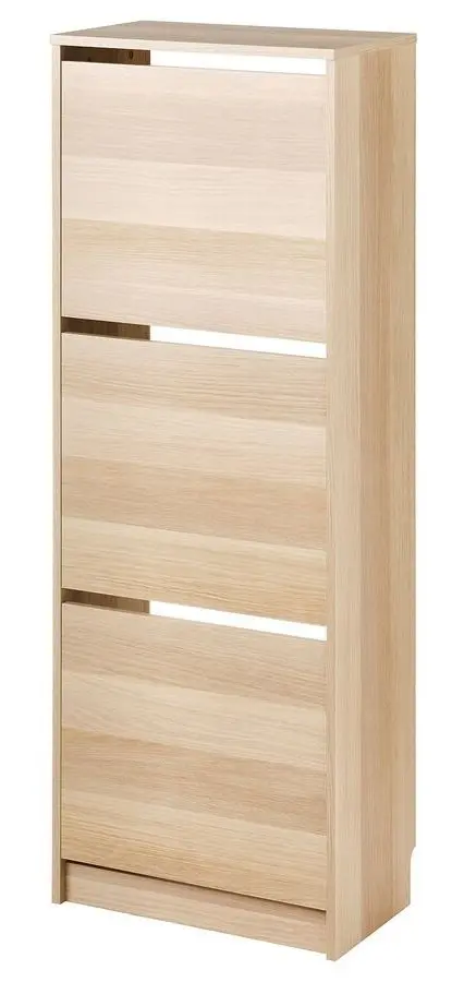 Tumba pentru incaltaminte Ikea Bissa 3 compartimente 49x28x135 (Aspect Stejar)