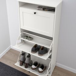 Dulap pantofi Ikea Brusali 3 compartimente 61x130 (Alb) Thumb