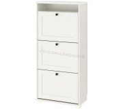 Dulap pantofi Ikea Brusali 3 compartimente 61x130 (Alb)