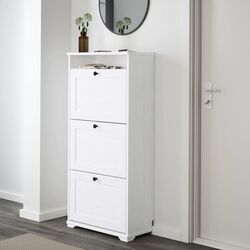 Dulap pantofi Ikea Brusali 3 compartimente 61x130 (Alb) Thumb