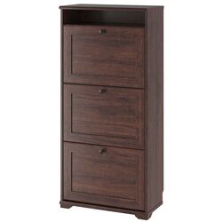 Tumba pentru incaltaminte Ikea Brusali 3 compartimente 61x30x130 (Maro) Thumb